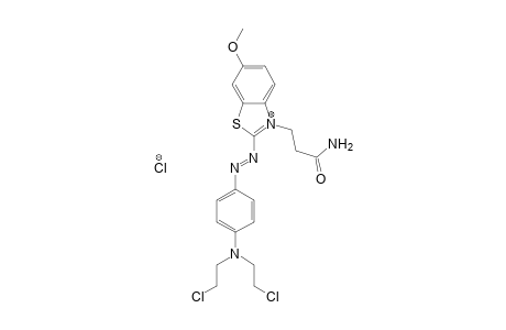 Benzothiazolium, 3-(3-amino-3-oxopropyl)-2-[[4-[bis(2-chloroethyl)amino]phenyl]azo]-6-methoxy-, chloride