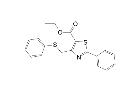 5-Thiazolecarboxylic acid, 2-phenyl-4-[(phenylthio)methyl]-, ethyl ester