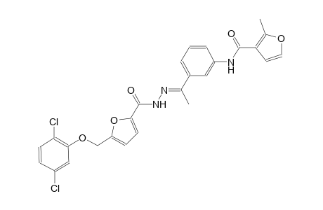 N-[3-((1E)-N-{5-[(2,5-dichlorophenoxy)methyl]-2-furoyl}ethanehydrazonoyl)phenyl]-2-methyl-3-furamide