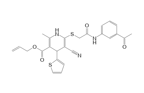 3-pyridinecarboxylic acid, 6-[[2-[(3-acetylphenyl)amino]-2-oxoethyl]thio]-5-cyano-1,4-dihydro-2-methyl-4-(2-thienyl)-, 2-propenyl ester