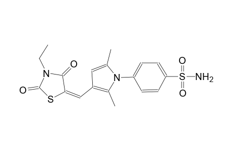 4-{3-[(E)-(3-ethyl-2,4-dioxo-1,3-thiazolidin-5-ylidene)methyl]-2,5-dimethyl-1H-pyrrol-1-yl}benzenesulfonamide