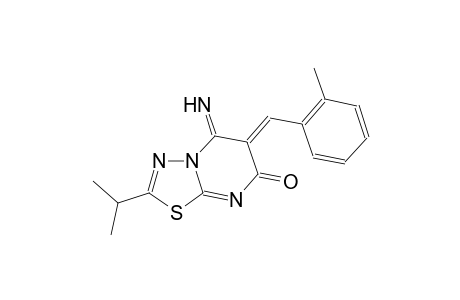 7H-[1,3,4]thiadiazolo[3,2-a]pyrimidin-7-one, 5,6-dihydro-5-imino-2-(1-methylethyl)-6-[(2-methylphenyl)methylene]-, (6Z)-