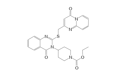 1-piperidinecarboxylic acid, 4-(4-oxo-2-[[(4-oxo-4H-pyrido[1,2-a]pyrimidin-2-yl)methyl]thio]-3(4H)-quinazolinyl)-, ethyl ester