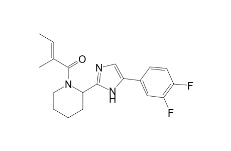 (E)-1-(2-(5-(3,4-difluorophenyl)-1H-imidazol-2-yl)piperidin-1-yl)-2-methylbut-2-en-1-one