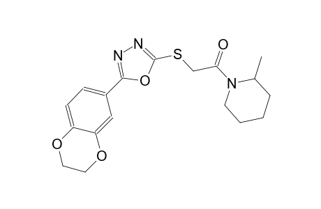 1-({[5-(2,3-dihydro-1,4-benzodioxin-6-yl)-1,3,4-oxadiazol-2-yl]sulfanyl}acetyl)-2-methylpiperidine