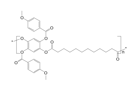 Polyester on the basis of 1,4-dihydroxy-2,5-di(p-methoxybenzoyloxy)benzene and decamethylenedicarboxylic acid