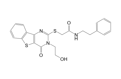 2-{[3-(2-hydroxyethyl)-4-oxo-3,4-dihydro[1]benzothieno[3,2-d]pyrimidin-2-yl]sulfanyl}-N-(2-phenylethyl)acetamide