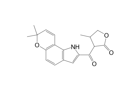 2(3H)-Furanone, 3-[(1,7-dihydro-7,7-dimethylpyrano[2,3-g]indol-2-yl)carbonyl]dihydro-4-methyl-