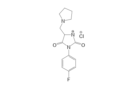 3-(4-FLUOROPHENYL)-5-(PYRROLIDIN-1-YLMETHYL)-IMIDAZOLIDINE-2,4-DIONE-HYDROCHLORIDE