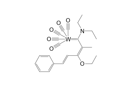 Pentacarbonyl[(2E,4E)-1-diethylamino-3-ethoxy-2-methyl-5-phenyl-2,4-pentadienylidene] tungstene
