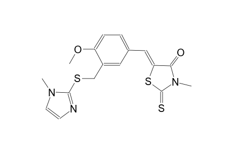 (5Z)-5-(4-methoxy-3-{[(1-methyl-1H-imidazol-2-yl)sulfanyl]methyl}benzylidene)-3-methyl-2-thioxo-1,3-thiazolidin-4-one