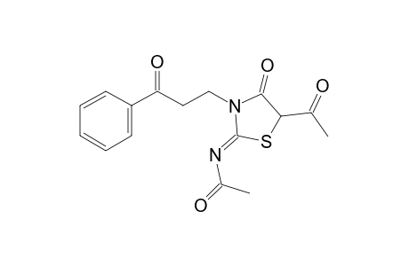 (Z)-N-(5-acetyl-4-oxo-3-(3-oxo-3-phenylpropyl)thiazolidin-2-ylidene)acetamide
