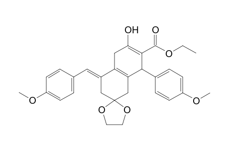 Ethyl-6-hydroxy-4-(4-methoxybenzylidene)-8-(4-methoxyphenyl)-3,4,5,8-tetrahydro-1H-spiro[naphthalene-2,2'-[1,3]dioxolane]-7-carboxylate