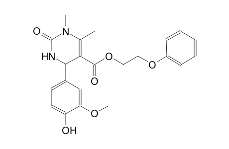 2-phenoxyethyl 4-(4-hydroxy-3-methoxyphenyl)-1,6-dimethyl-2-oxo-1,2,3,4-tetrahydro-5-pyrimidinecarboxylate