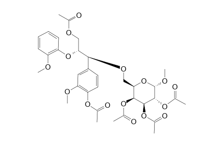 acetic acid [(2R,3S,4S,5R,6S)-4,5-diacetoxy-2-[[(1S,2R)-3-acetoxy-1-(4-acetoxy-3-methoxy-phenyl)-2-(2-methoxyphenoxy)propoxy]methyl]-6-methoxy-tetrahydropyran-3-yl] ester