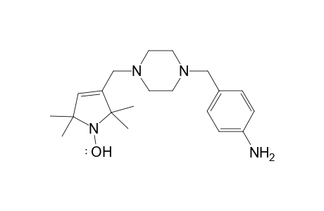 {3-[4'-(p-Aminobenzyl)piperazini-1'-ylmethyl]-2,2,,5,5-tetramethyl-2,5-dihydro-1H-pyrrol-1-yl}oxyl - Radical structure