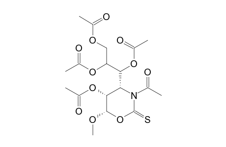 N-ACETYL-(4S,5R,6R)-5-O-ACETYL-6-METHOXY-4-(1',2',3'-TRI-O-ACETYL-D-ERYTHRO-TRIITOL-1-YL)-TETRAHYDRO-1,3-OXAZINE-2-THIONE