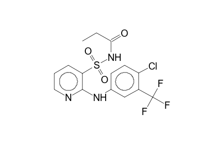 N-propanoyl-2-(3-trifluoromethyl-4-chloroanilino)pyridine-3-sulfonamide