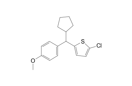 2-chloro-5-(cyclopentyl(4-methoxyphenyl)methyl)thiophene