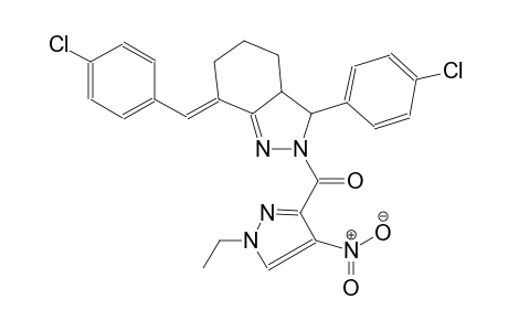 (7E)-7-(4-chlorobenzylidene)-3-(4-chlorophenyl)-2-[(1-ethyl-4-nitro-1H-pyrazol-3-yl)carbonyl]-3,3a,4,5,6,7-hexahydro-2H-indazole