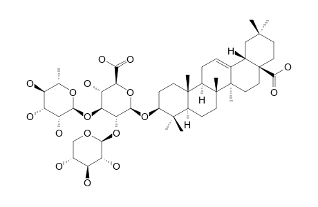 3-O-BETA-D-XYLOPYRANOSYL-(1->2)-[ALPHA-L-RHAMNOPYRANOSYL-(1->3)]-BETA-D-GLUCURONOPYRANOSYL-OLEANOLIC-ACID
