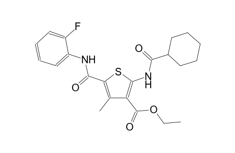 ethyl 2-[(cyclohexylcarbonyl)amino]-5-[(2-fluoroanilino)carbonyl]-4-methyl-3-thiophenecarboxylate