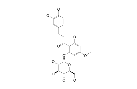 3-HYDROXY-ASEBOTIN;2',3,4,6'-TETRAHYDROXY-4'-METHOXY-DIHYDROCHALCONE-2'-O-BETA-D-GLUCOPYRANOSIDE