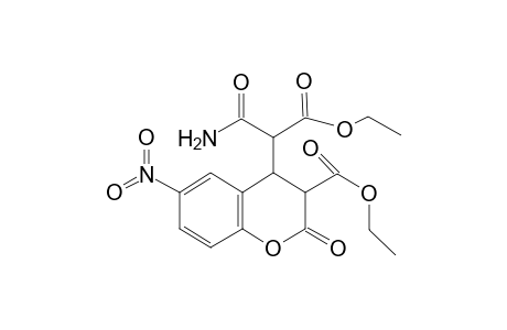 Ethyl 4-[(carbamoyl)ethoxycarbonyl]methyl-6-nitro-2-oxochromane-3-carboxylate