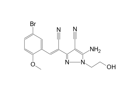 1H-pyrazole-3-acetonitrile, 5-amino-alpha-[(5-bromo-2-methoxyphenyl)methylene]-4-cyano-1-(2-hydroxyethyl)-