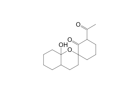 3'-acetyl-4a,5,6,7,8,8a-hexahydro-8a-hydroxyspiro[chroman-2,1'cyclohexan]-2'-one