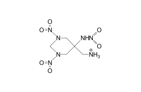 1,3-Dinitro-5-(nitro-amino)-5-(ammonium-methyl)-1,3-diaza-cyclohexane cation