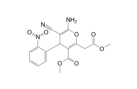 6-Amino-5-cyano-2-(2-keto-2-methoxy-ethyl)-4-(2-nitrophenyl)-4H-pyran-3-carboxylic acid methyl ester