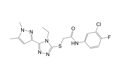 N-(3-chloro-4-fluorophenyl)-2-{[5-(1,5-dimethyl-1H-pyrazol-3-yl)-4-ethyl-4H-1,2,4-triazol-3-yl]sulfanyl}acetamide