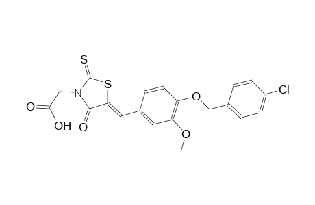 ((5Z)-5-{4-[(4-chlorobenzyl)oxy]-3-methoxybenzylidene}-4-oxo-2-thioxo-1,3-thiazolidin-3-yl)acetic acid