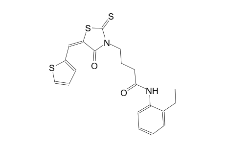 3-thiazolidinebutanamide, N-(2-ethylphenyl)-4-oxo-5-(2-thienylmethylene)-2-thioxo-, (5E)-