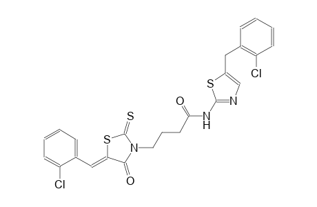 4-[(5Z)-5-(2-chlorobenzylidene)-4-oxo-2-thioxo-1,3-thiazolidin-3-yl]-N-[5-(2-chlorobenzyl)-1,3-thiazol-2-yl]butanamide