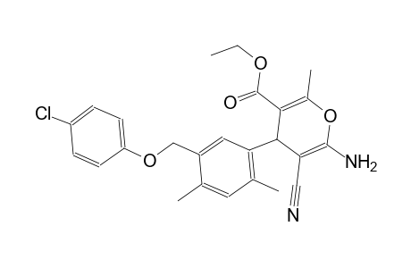 ethyl 6-amino-4-{5-[(4-chlorophenoxy)methyl]-2,4-dimethylphenyl}-5-cyano-2-methyl-4H-pyran-3-carboxylate
