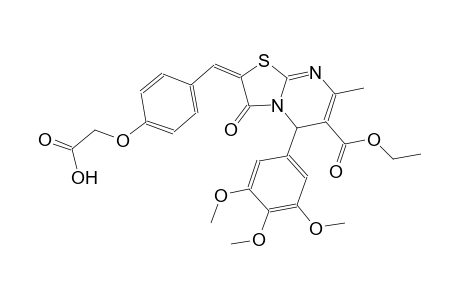{4-[(E)-(6-(ethoxycarbonyl)-7-methyl-3-oxo-5-(3,4,5-trimethoxyphenyl)-5H-[1,3]thiazolo[3,2-a]pyrimidin-2(3H)-ylidene)methyl]phenoxy}acetic acid