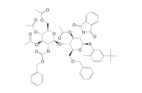 #11A;(2-METHYL-5-TERT.-BUTYLPHENYL)-(3,4,6-TRI-O-ACETYL-2-BENZYLOXYCARBONYLAMINO-2-DEOXY-BETA-D-GLUCOPYRANOSYL)-(1->4)-3-O-ACETYL-6-O-BENZYL-2-DEOXY-2-PHTHALIM