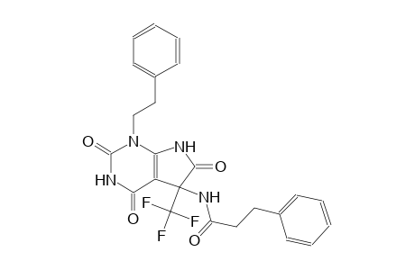 3-phenyl-N-[2,4,6-trioxo-1-(2-phenylethyl)-5-(trifluoromethyl)-2,3,4,5,6,7-hexahydro-1H-pyrrolo[2,3-d]pyrimidin-5-yl]propanamide