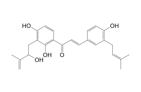 (E)-1-[2,4-dihydroxy-3-(2-hydroxy-3-methyl-but-3-enyl)phenyl]-3-[4-hydroxy-3-(3-methylbut-2-enyl)phenyl]prop-2-en-1-one