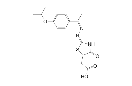 ((2E)-2-{(2Z)-2-[1-(4-isopropoxyphenyl)ethylidene]hydrazono}-4-oxo-1,3-thiazolidin-5-yl)acetic acid
