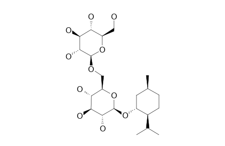 (+)-MENTHOL-3-O-BETA-D-GENTIOBIOSIDE;(1S,3S,4R)-PARA-MENTHANE-3-YL-O-BETA-D-GLUCOPYRANOSYL-(1->6)-BETA-D-GLUCOPYRANOSIDE