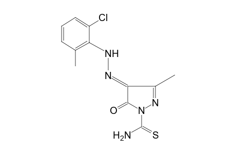 4,5-DIOXO-3-METHYLTHIO-2-PYRAZOLINE-1-CARBOXAMIDE, 4-[(6-CHLORO-o-TOLYL)HYDRAZONE]