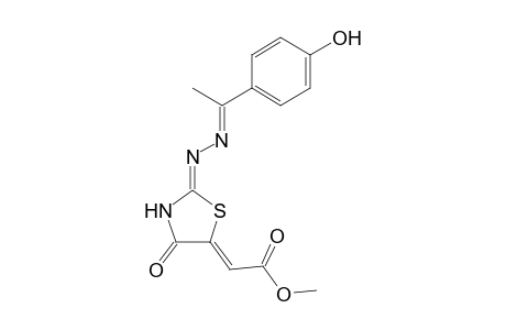 Methyl 2-[(Z)-2-((Z)-(1-(4-hydroxyphenyl)ethylidene)-hydrazono)-4-oxothiazolidin-5-ylidene]acetate