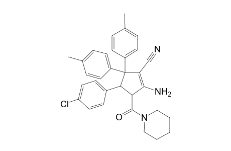 2-Amino-4-(4-chlorophenyl)-3-(piperidine-1-carbonyl)-5,5-bis(p-tolyl)cyclopentene-1-carbonitrile