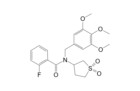 Benzamide, 2-fluoro-N-(tetrahydro-3-thienyl)-N-[(3,4,5-trimethoxyphenyl)methyl]-, S,S-dioxide