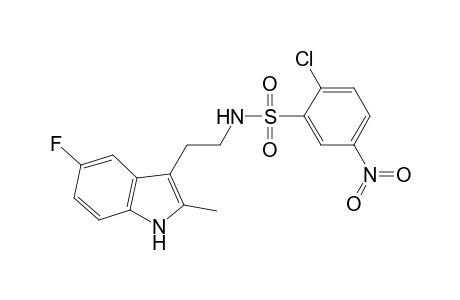 2-Chloranyl-N-[2-(5-fluoranyl-2-methyl-1H-indol-3-yl)ethyl]-5-nitro-benzenesulfonamide