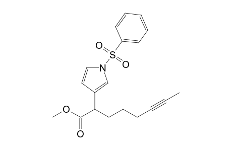 Methyl 2-(1-phenylsulfonylpyrrol-3-yloct-6-ynoate