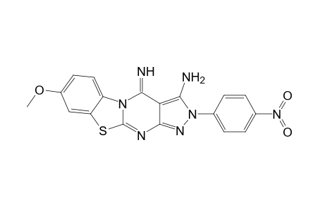 3-Amino-4-imino-8-methoxy-2-(4'-nitrophenyl)pyrazolo[3',4':4,5]pyrimido-[2,1-b][1,3]benzothiazole